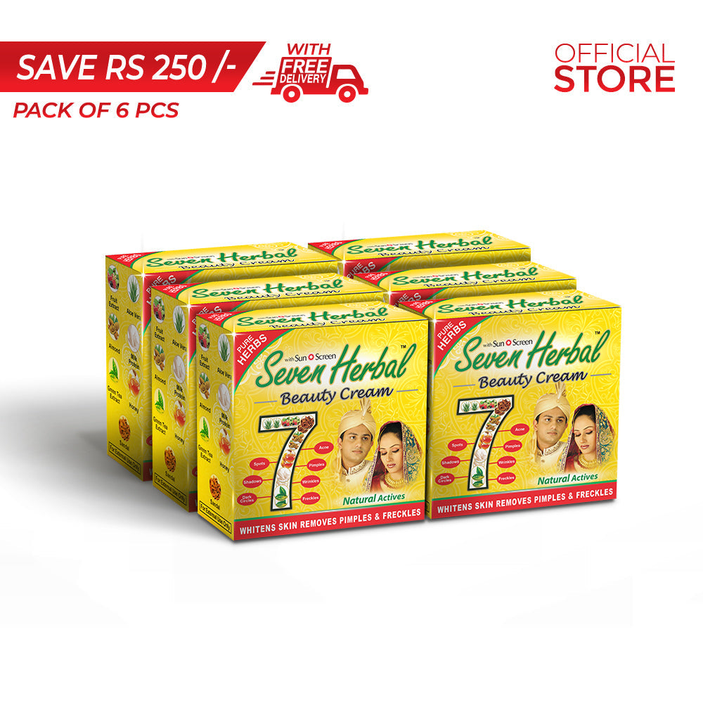 Seven Herbal Beauty Cream (17g) Pack of 6 Pieces | Save Rs.250/- | Free Delivery