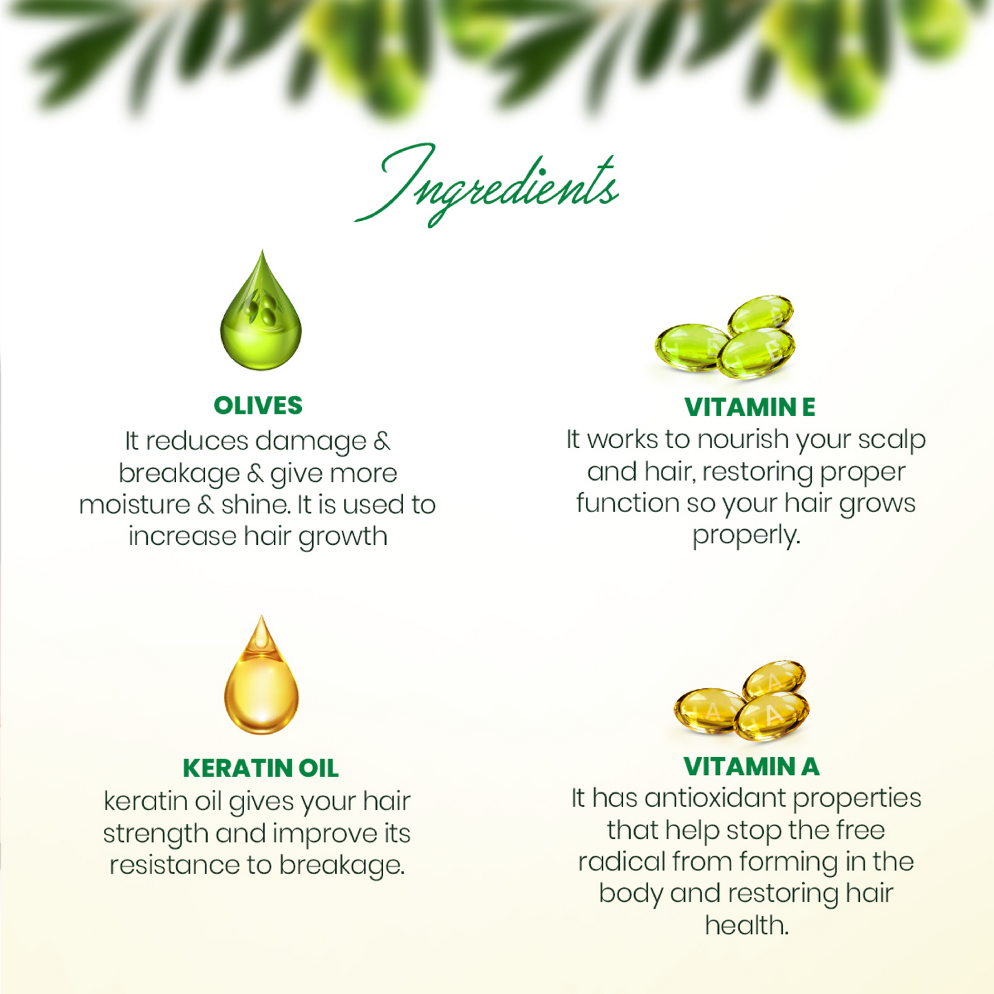 Olive Hair Oil with Keratin Oil (100ml)