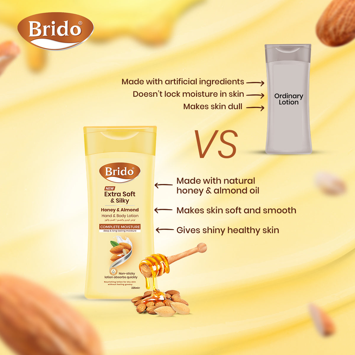 Honey & Almond Body Lotion (Extra Soft & Silky Skin)