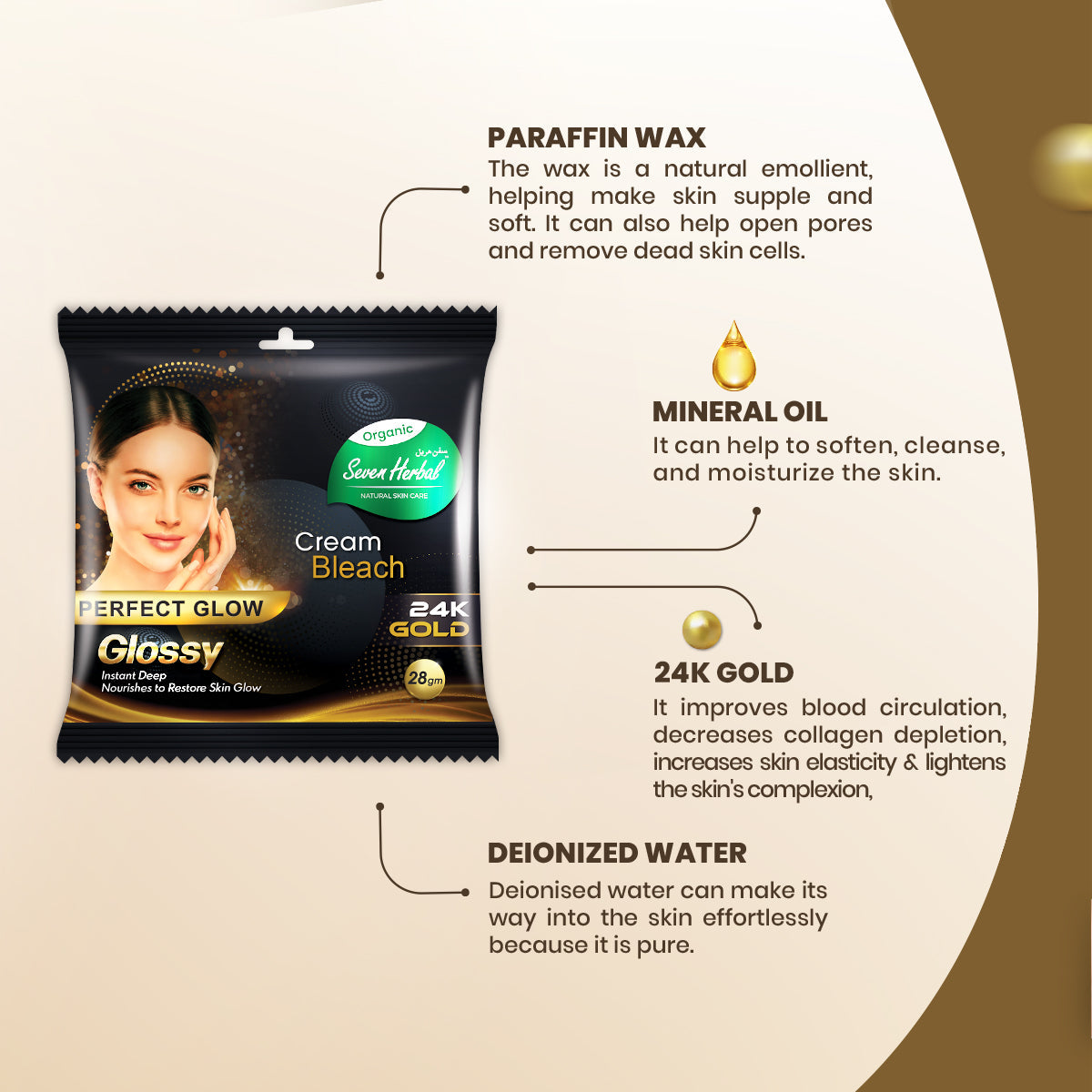 24K Gold Bleach Cream (28g)
